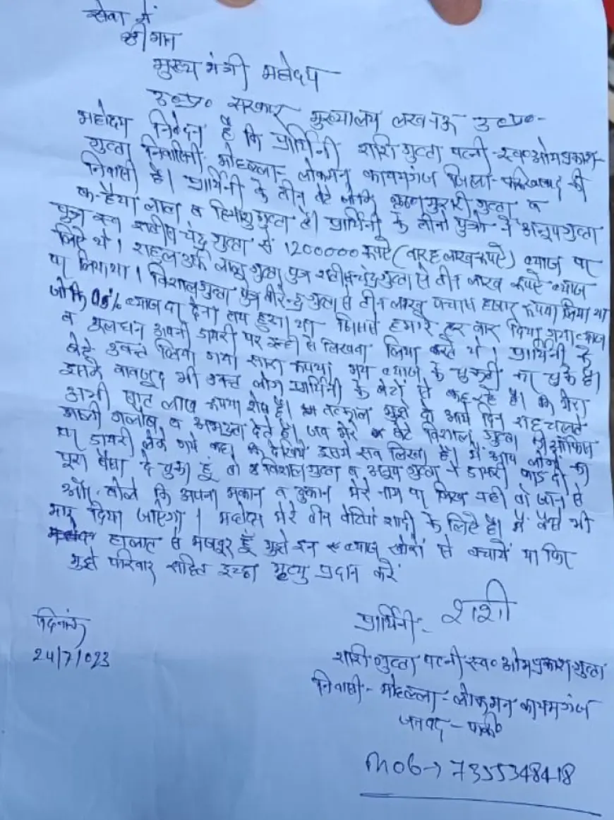 महिला ने लगाए मकान व दुकान बिकाऊ के पोस्टर, CM को पत्र भेजकर परिवार सहित मांगी इच्छा मृत्यु