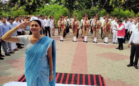 Kasganj news जिलाधिकारी ने कलेक्ट्रेट परिसर में किया ध्वजारोहण स्वतंत्रता सेनानियों के परिवार को शाल उड़ाकर किया सम्मानित।