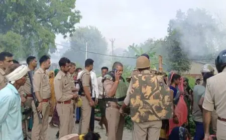 UP जमीनी विवाद में बेटी दमाद और पिता की हत्या, ट्रिपल मर्डर से गांव में आगजनी