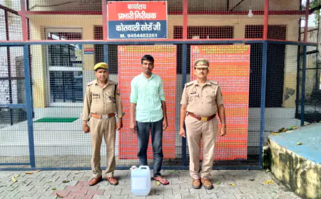 कसगंज पुलिस ने 10 लीटर अवैध शराब के साथ 01 अभियुक्त को किया गिरफ्तार।