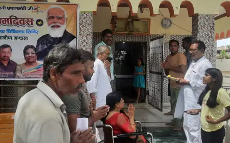 नि:शुल्क स्वास्थ्य शिविर आयोजित कर मनाया पीएम मोदी का जन्मदिन