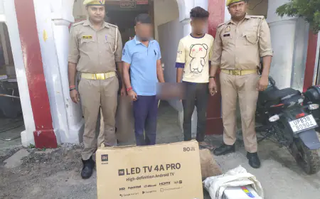 चोरी के समान सहित दो युवक गिरफ्तार: दो विद्यालयों में नकब लगाकर कीमती सामान चोरी