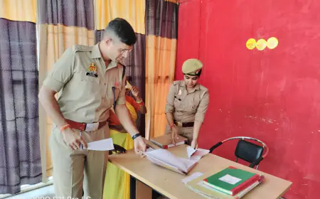 कासगंज पुलिस अधीक्षक द्वारा थाना सहावर का किया गया आकस्मिक निरीक्षण।