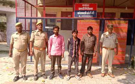 कासगंज पुलिस की कार्यवाही ,सोरों पुलिस द्वारा 03 वांछित अभियुक्तगण को किया गिरफ्तार