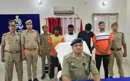 एटा पुलिस ने अन्तर्राज्यीय शातिर 4 लुटेरों को को माल सहित किया गिरफ्तार