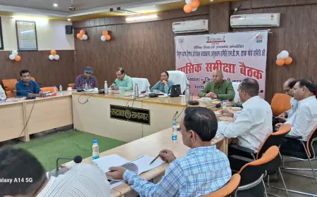 कासगंज जिलाधिकारी ने कलेक्ट्रेट सभागार में की समीक्षा बैठक।