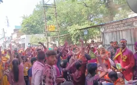 गणेश विसर्जन यात्रा में शामिल युवक सड़क पर गिरा,ऊपर से सैकड़ो लोगों ने पैरों से कुचला, घायल