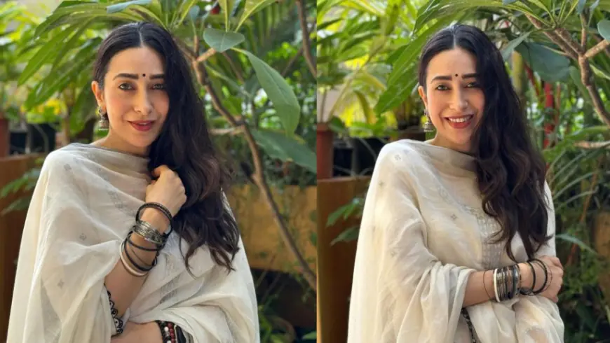 Karishma Kapoor New Photos: कानों में बाली, हाथों में चुड़ी और बदन पर सलवार सूट में दिखीं करिश्मा कपूर