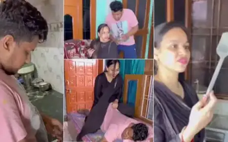 Viral Video : भारी पड़ गया पत्नी से मजाक, जैसे ही सोया पति और कर दिया खेल