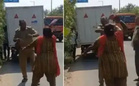 Viral news  महिला ने दरोगा को चप्पलों से पीटा, बोली में जेल जाऊँगी