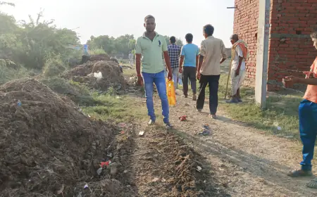 नाले का निर्माण ना होने से ग्रामीणों में भारी रोष, हंगामा