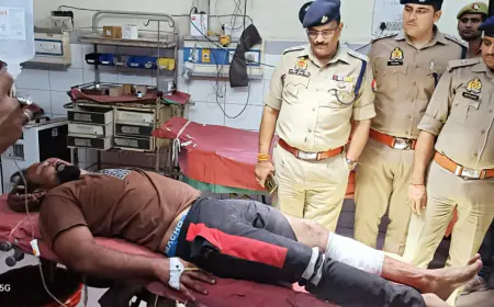 UP Crime : गौकशी घटना में फरार 50 हजार का इनामिया खलीक पुलिस मुठभेड़ में घायल