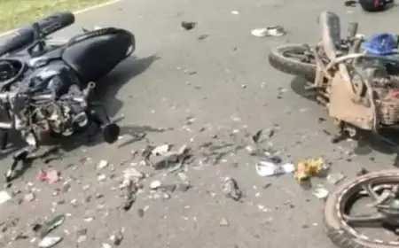 बाईकों  में आमने सामने की टक्कर दो युवक घायल