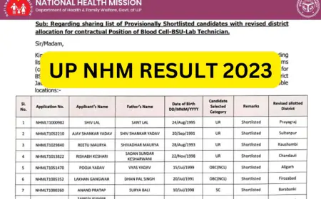UP NHM Result 2023: ANM, फार्मासिस्ट पदों के लिए यूपी NHM नतीजे घोषित,करें चेक