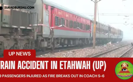 Train Accident in Etawah: 19 Passengers Injured as Fire Breaks Out in Coach