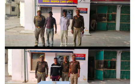 कासगंज अमांपुर पुलिस द्वारा 03 अभियुक्तों को किया गिरफ्तार ।