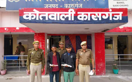 कासगंज पुलिस द्वारा चोरी के अभियोग में वांछित 02 अभियुक्तगण को किया गया गिरफ्तार।