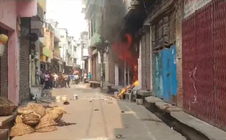 तेल की दुकान पर लगी विकराल आग कई लोग झुलसे