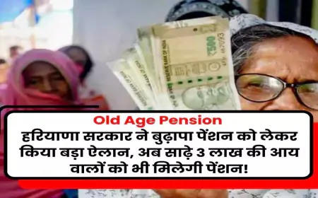 Old Age Pension:  हरियाणा सरकार ने साढ़े तीन लाख रुपये की वार्षिक आय वाले बुजुर्गों को बुढ़ापा पेंशन देने का ऐलान किया