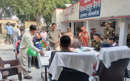 कासगंज समाधान दिवस पर डी एम व एस पी थाना सिकन्दरपुर वैश्य पर सुनी गई जन समस्याएं व  सम्बन्धित को दिए आवश्यक दिशा निर्देश ।