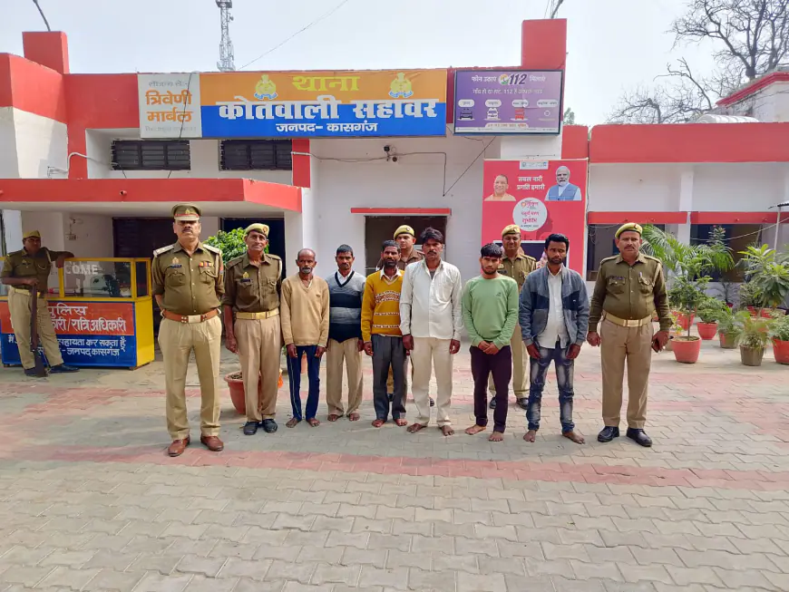 सहावर पुलिस द्वारा द्वारा 06 वारण्टियों को किया गया गिरफ्तार।