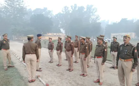 कासगंज पुलिस अधीक्षक द्वारा साप्ताहिक परेड का आयोजन कर परेड का टोलीवार निरीक्षण किया ।