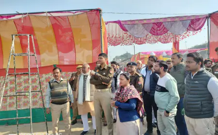 डी एम व एस पी ने सोरों मेला मार्गशीर्ष का सुरक्षा व्यवस्था की दृष्टि से किया भ्रमण।