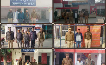 कासगंज जनपदीय थाना पुलिस द्वारा कुल 26 वारंटी अभियुक्तगण को गिरफ्तार कर माननीय न्यायालय के समक्ष पेश किया गया ।