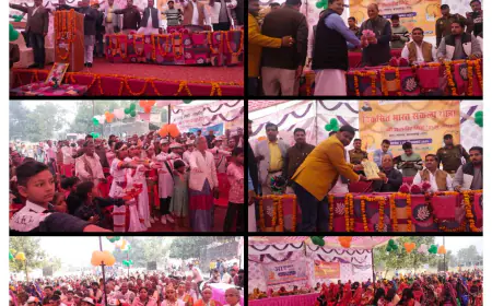 कासगंज जनपद के विकास खंड अमांपुर के गॉव नादरमई पहुँची विकसित भारत संकल्प यात्रा।