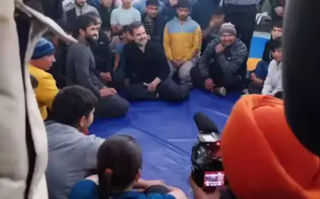 हरियाणा में पहलवानों से मिले राहुल गांधी, बजरंग पुनिया ने बताया क्या हुई बात?