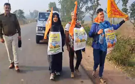 Shabnam Ayodhya Yatra: शवनम पीठ पर केसरिया ध्वज, मुख पर जय श्री राम... मुंबई से अयोध्या निकली