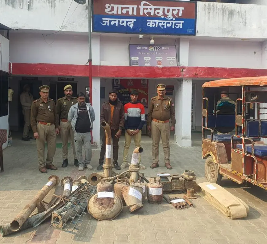 सिंढ़पुरा पुलिस द्वारा चोरी के अभियोग में वांछित 03 अभियुक्तगण को धर दबोचा।