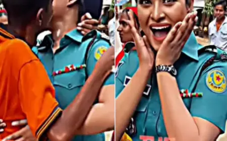Viral Video: बीच बाजार अश्लील हरकत, लड़के ने पुलिस वाली को गले लगाया