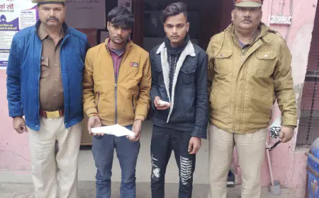 चोरी की योजना बनाते, 2 शातिर अंतर्जनपदीय चोर, 1 अवैध तमंचा 3 जिन्दा कारतूस एक सब्बल, एवं चोरी की बाइक सहित गिरफ्तार।