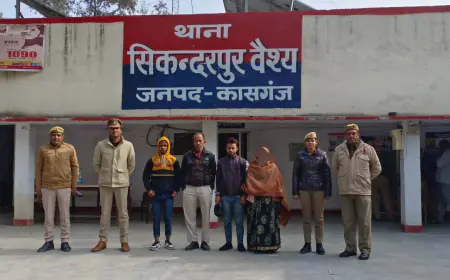 दहेज हत्या के 04 वांछित अभियुक्तों को सिकंदर पुर पुलिस ने किया गिरफ्तार।