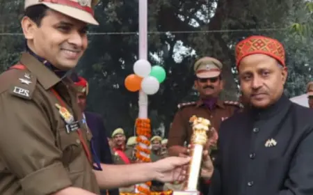 पुलिस लाइन में हर्ष उल्लास के साथ मनाया गया गणतंत्र दिवस