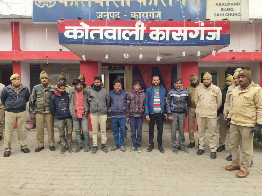 कासगंज जनपदीय थाना पुलिस द्वारा कुल 16 वारंटी अभियुक्तगण को किया गया गिरफ्तार।