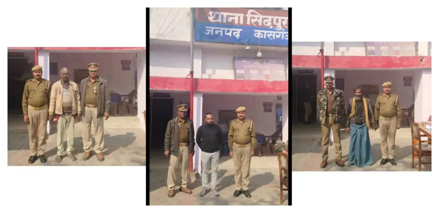 सिढपुरा पुलिस द्वारा दो वारण्टियों व एक अवैध शराब माफिया को किया गया गिरफ्तार।