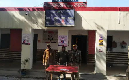 गंजडुंण्डवारा पुलिस द्वारा 01 अभियुक्त को 315 बोर तमंचा सहित  किया गिरफ्तार,