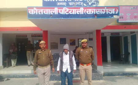 पटियाली पुलिस द्वारा वारण्टी 01 अभियुक्त को किया गया गिरफ्तार ।