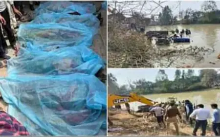 Kasganj : तालाब में गिरी श्रद्धालुओं से भरी ट्रैक्टर ट्रॉली, सात बच्चों समेत 20 की मौत