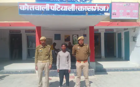 पटियाली  पुलिस द्वारा एक वारण्टी अभियुक्त को किया गया गिरफ्तार ।