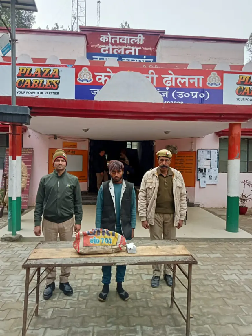 कासगंज 24 पाउच अवैध देशी शराब के साथ 01 अभियुक्त को ढोलना पुलिस ने किया गिरफ्तार।