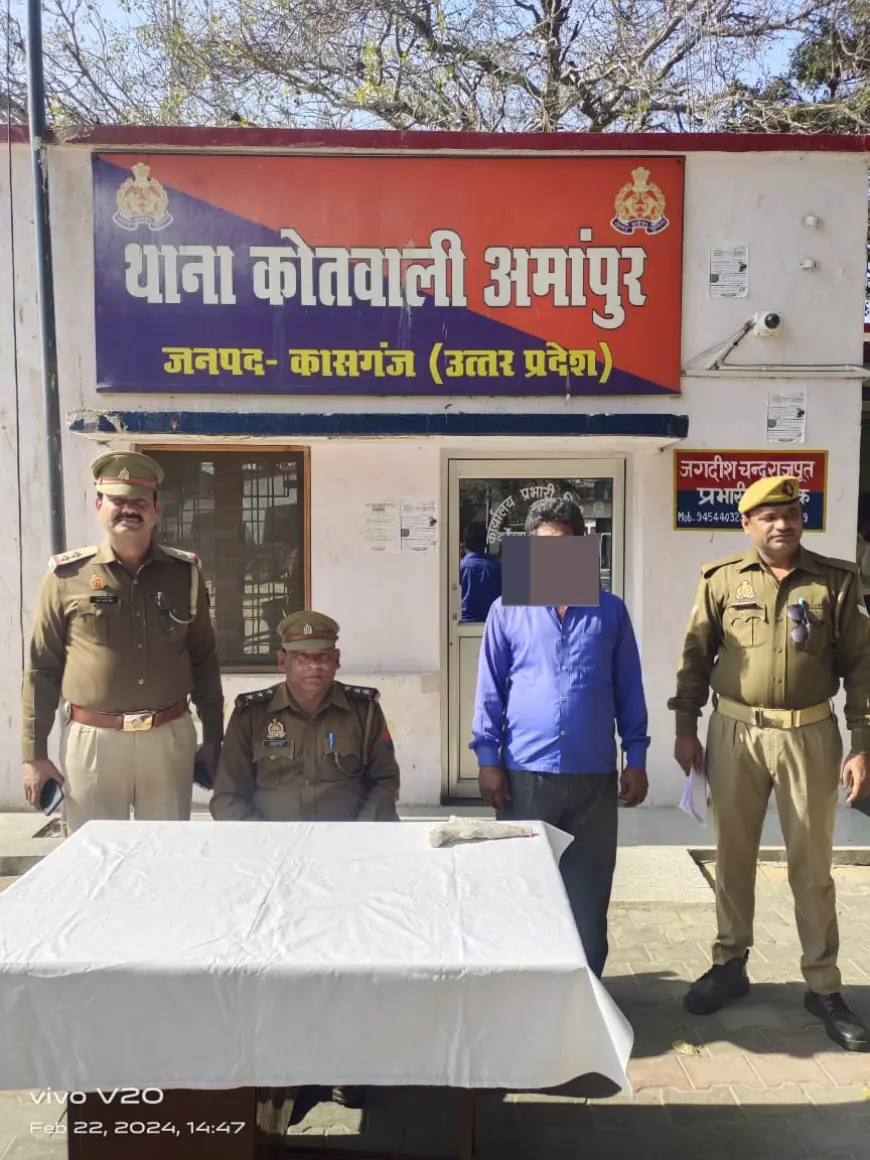 अमांपुर पुलिस द्वारा 01 अभियुक्त को 01 अवैध तमंचा 315 बोर व 02 जिन्दा कारतूस सहित किया गया गिरफ्तार।