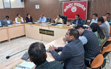 कासगंज डीएम ने की प्रभारी अधिकारी एवं सहायक प्रभारी अधिकारियों के साथ की  बैठक।