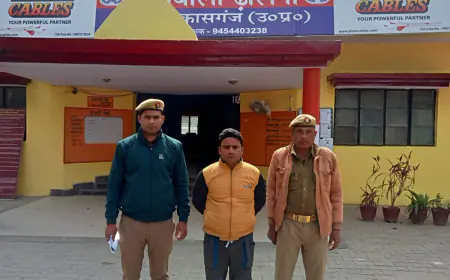 कासगंज ढोलना पुलिस टीम ने 01 जिला बदर अभियुक्त को  किया गया गिरफ्तार ।