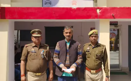 सिढ़पुरा पुलिस द्वारा 01 अभियुक्त को  01 तमंचा 315 बोर व 01 जिन्दा कारतूस 315 बोर सहित किया गिरफ्तार ।