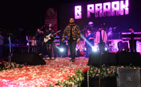 वर्ल्ड कॉलेज ऑफ टेक्नोलॉजी एंड मैनेजमेंट, गुरुग्राम में सेलिब्रेटी नाइट में फेमस बॉलीवुड सिंगर बी प्राक ने बिखेरा अपने सुरों का जादू