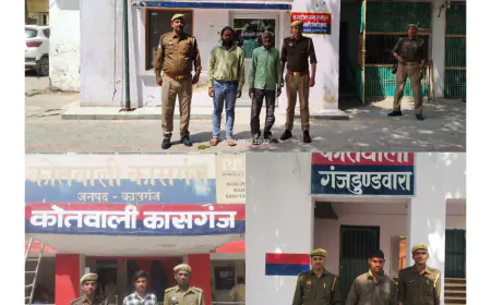 कासगंज जनपदीय पुलिस द्वारा 04 वारण्टी अभियुक्तगण को किया गया गिरफ्तार ।