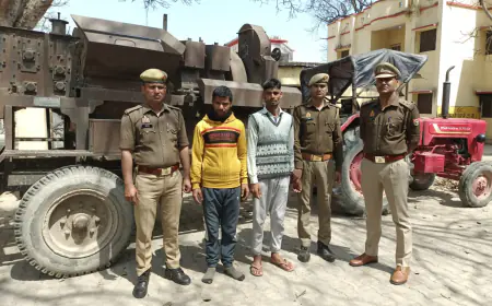 सहावर चोरी की थ्रेशिग मशीन मय घटना में प्रयुक्त ट्रेक्टर सहित किया गया गिरफ्तार ।